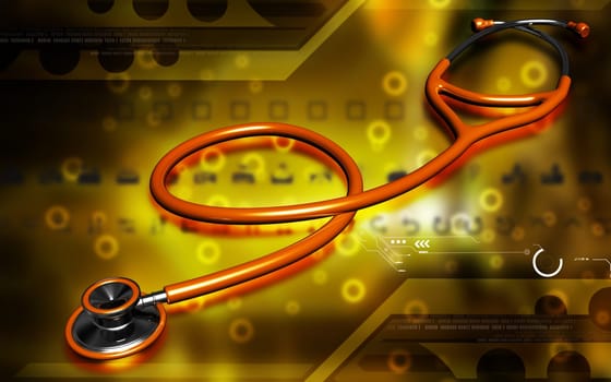 Digital illustration of stethoscope in colour background