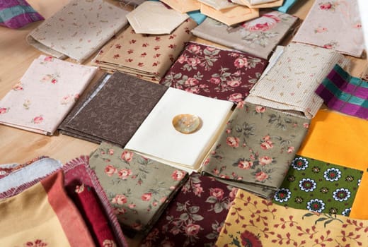 various piece of fabric to make a quilt