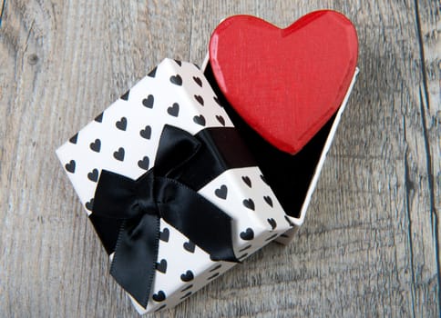 heart and a gift for Valentine's Day
