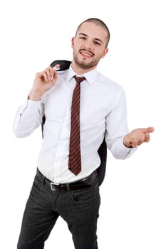 happy young business man portrait isolated on white