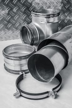 Details of installation Ventilation system, close up