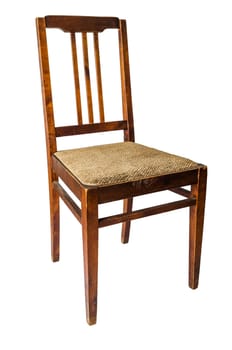 Old wooden chair, isolated on white