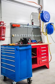 Garage, workshop on repair and maintenance of vehicles