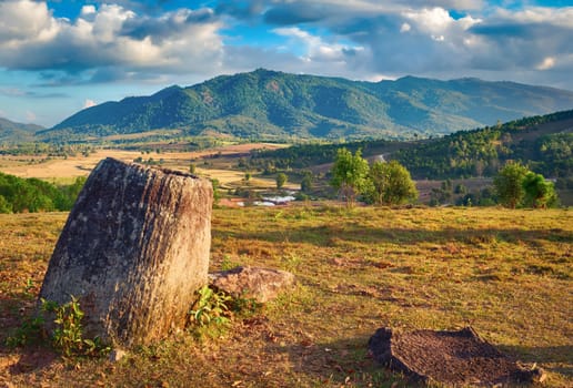 Archaeological landscape The Plain of jars. Laos