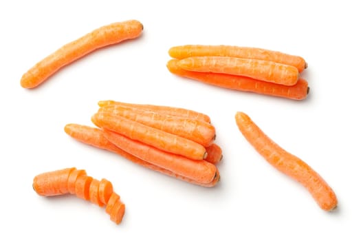 baby,mini carrots isolated on white background. to view