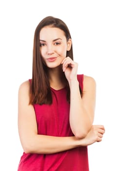 Portrait of a beautiful confident woman, isolated on white