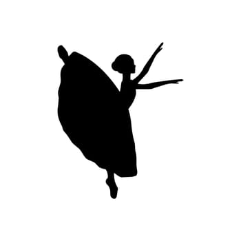 Girl ballerina silhouette dance ballet. Vector illustration