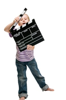 boy with clapperboard