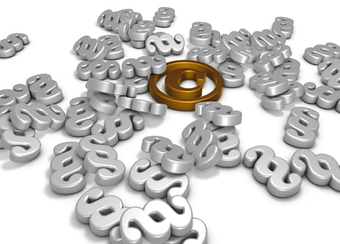 copyrightsymbol and paragraphs - 3d rendering