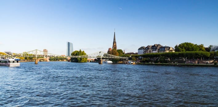 Frankfurt am Main in summer. View of the Main