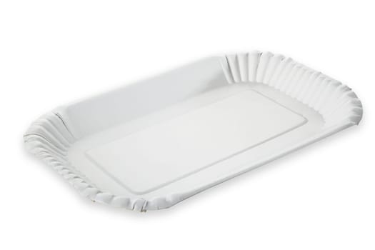 Blank paper plate cropped on white background