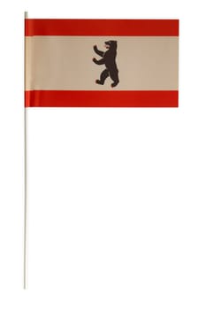 Paper flag of Berlin released on white background