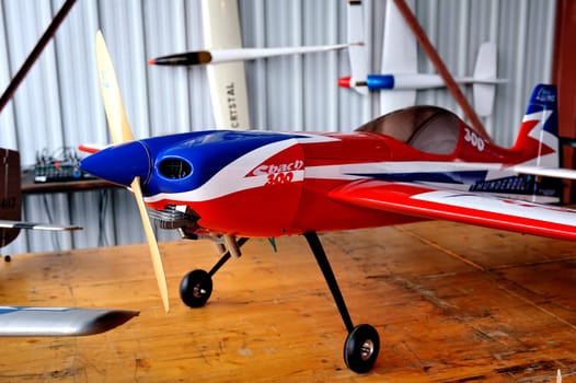 model airplanes presentation on the Mende airfield in the French department of Gard.