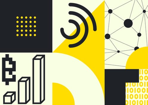 Vector abstract background, illustrative typography horizontal banner for Blockchain , cryptocurrencies , bitcoin and distributed ledger technology concept. Block chain , network connect