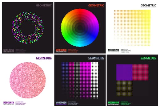 Simplicity Geometric Design Set Clean Lines and Forms In multi colors and gradient