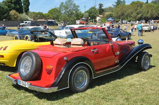 Suncar Arpege roadster built in the 80s with a mechanical basic Renault 5 by a French manufacturer of Annecy