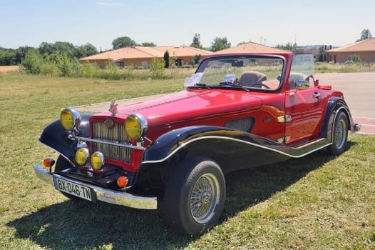 Suncar Arpege roadster built in the 80s with a mechanical basic Renault 5 by a French manufacturer of Annecy
