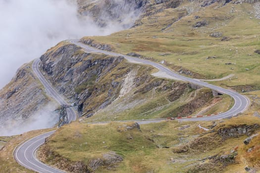Transfagarasan mountain road in Fagaras Mountains, Romania