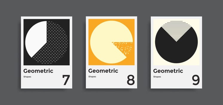 Minimal abstract posters set. Covers templates collection with graphic geometric shapes elements. Applicable for brochures, posters, covers and banners. Vector illustrations