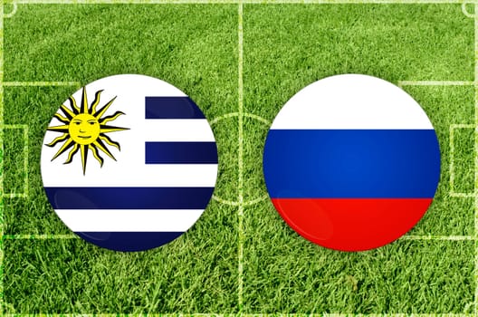 Illustration for Football match Uruguay vs Russia