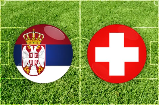 Illustration for Football match Serbia vs Switzerland