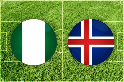 Illustration for Football match Nigeria vs Iceland