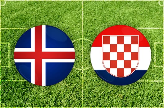 Illustration for Football match Iceland vs Croatia