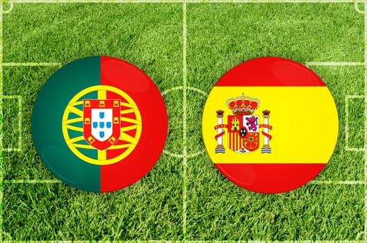Illustration for Football match Portugal vs Spain