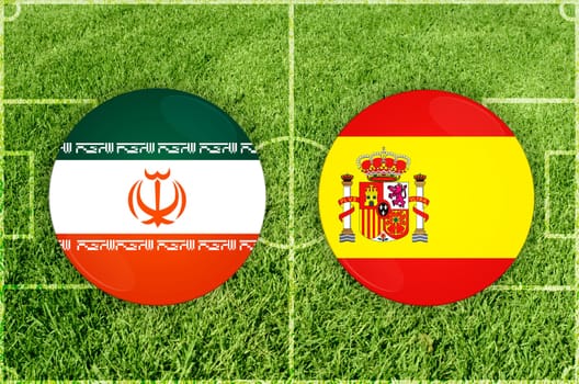 Illustration for Football match Iran vs Spain