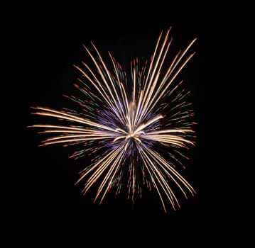 Colorful fireworks on night sky background