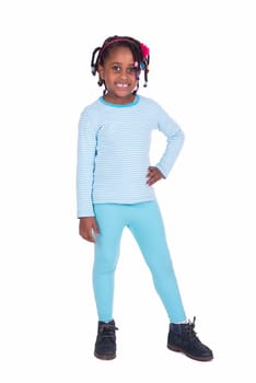 Young girl posing isolated in white