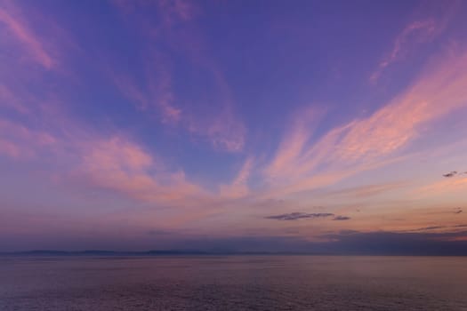 beautiful sunrise at sea. The Tyrrhenian Sea, Italy