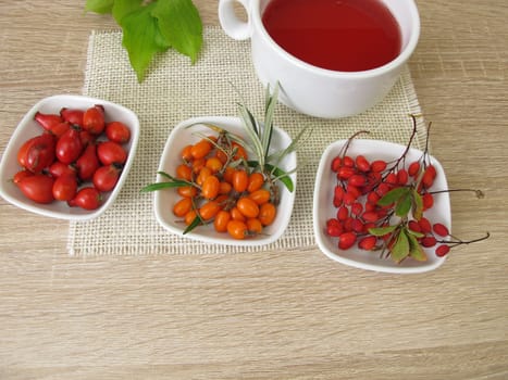 Red fruit tea with rosehip,sea buckthorn and barberry