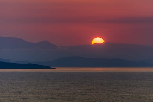 sunrise in Ionian Islands. Lefkada island Greece