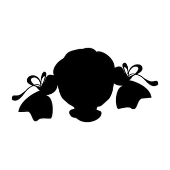 Silhouette portrait face girl image. Vector illustration