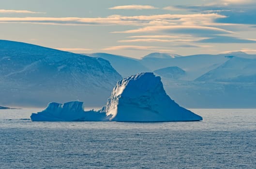 Ice, Fog, and Mountains in the High Arctic of Isabella Bay of the Ninginganiq National Wildlife Area on Baffin Island in Nunavut, Canada
