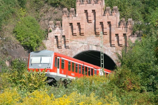 out of the tunnel