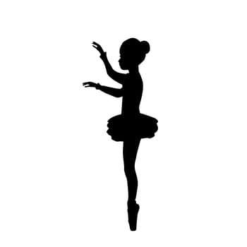 Girl ballerina silhouette dance ballet. Vector illustration