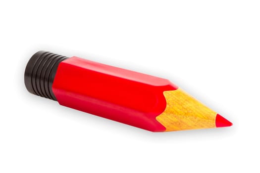 Red pencil cropped on white background