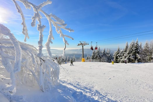 Winter landscape,winter sports,snow-covered landscape at the Ochsenkopf