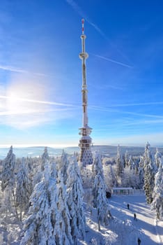 Winter landscape,winter sports,snow-covered landscape at the Ochsenkopf