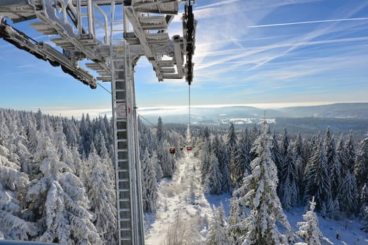 Winter landscape,winter sports,snow-covered landscape at the Ochsenkopf