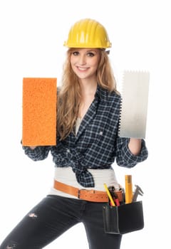 Female bricklayer