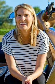 Young happy woman in summer