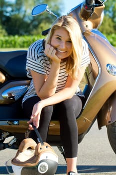 Young happy woman in summer