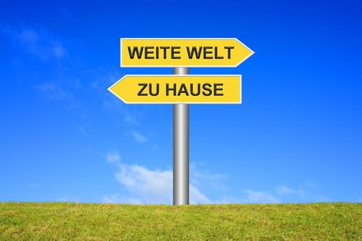 Shield / Signpost: At home or wide world