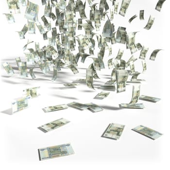 Rain of money from 50 ruble notes