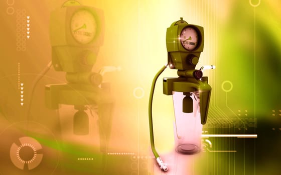 Digital illustration wall suction units in colour background