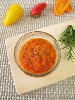 Paprika cream with rosemary
