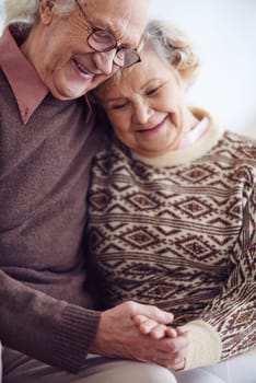 Devoted couple of pensioners